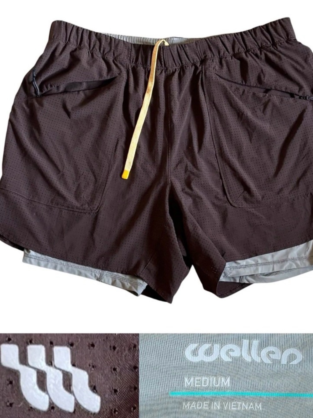 Wellen Tech Mesh Adventure Short Lined Men’s Size Medium In Brown